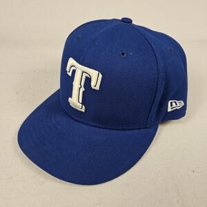 Texas Rangers New Era Royal Blue Hat Fitted Size 7 1/8 MLB 59FIFTY Baseball Cap
